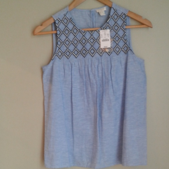 NWT j crew short sleeve blue top size 00